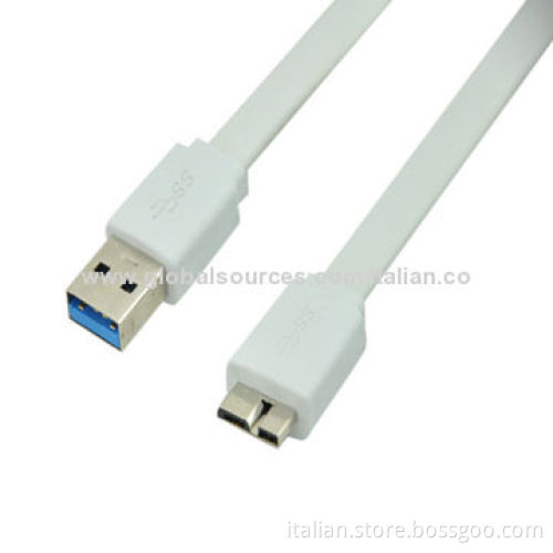 USB3.0 Charger Cables for Samsung Galaxy S5, Note 3, Flat TPE, OEM Orders Welcomed